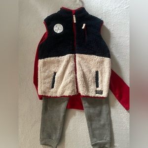 Eddie Bauer 3-Piece Boys Set Sz 5 Sweat Pants Joggers Vest Long Sleeve Shirt New